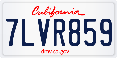 CA license plate 7LVR859