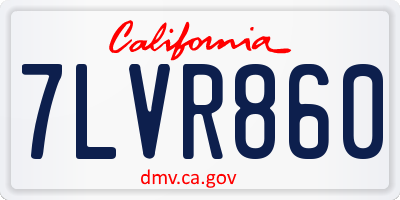 CA license plate 7LVR860