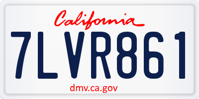 CA license plate 7LVR861