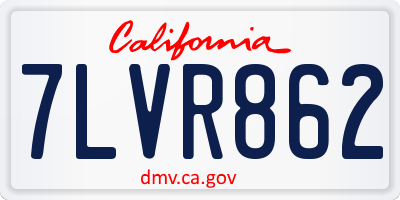 CA license plate 7LVR862