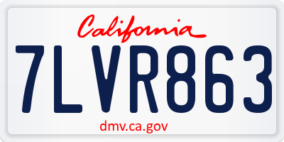 CA license plate 7LVR863