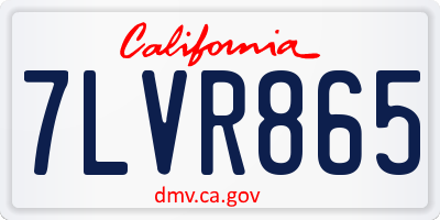 CA license plate 7LVR865