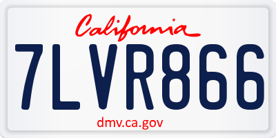 CA license plate 7LVR866