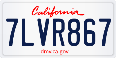 CA license plate 7LVR867