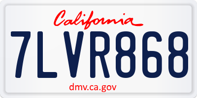 CA license plate 7LVR868