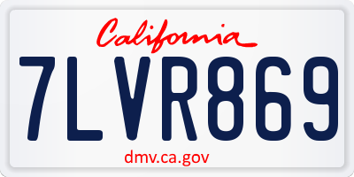 CA license plate 7LVR869