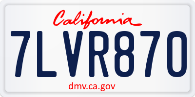 CA license plate 7LVR870