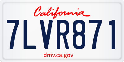 CA license plate 7LVR871