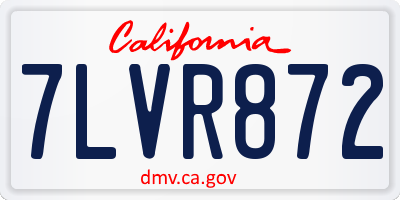 CA license plate 7LVR872