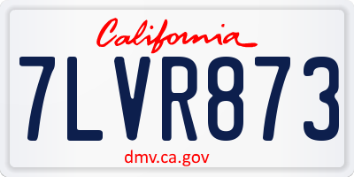 CA license plate 7LVR873