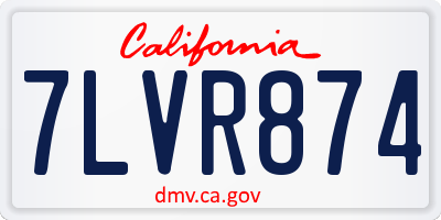 CA license plate 7LVR874