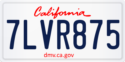 CA license plate 7LVR875