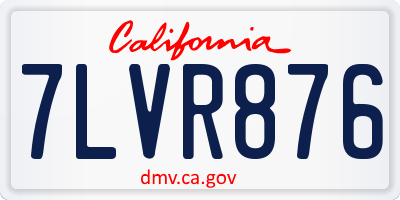 CA license plate 7LVR876