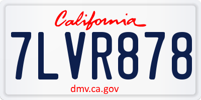 CA license plate 7LVR878