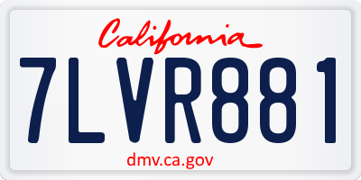 CA license plate 7LVR881