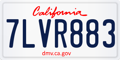 CA license plate 7LVR883
