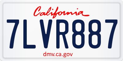 CA license plate 7LVR887