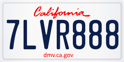 CA license plate 7LVR888