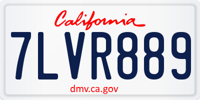 CA license plate 7LVR889
