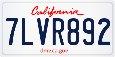 CA license plate 7LVR892