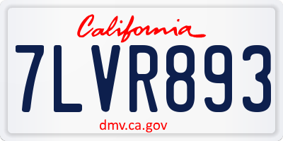 CA license plate 7LVR893