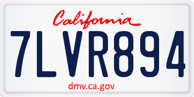 CA license plate 7LVR894