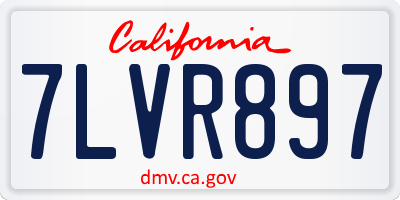 CA license plate 7LVR897