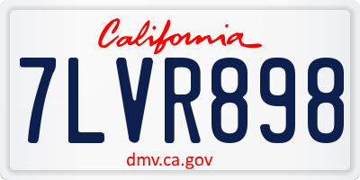 CA license plate 7LVR898