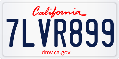CA license plate 7LVR899