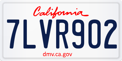 CA license plate 7LVR902