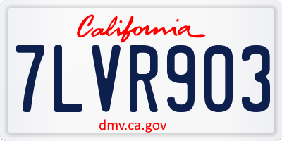 CA license plate 7LVR903