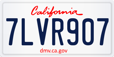 CA license plate 7LVR907
