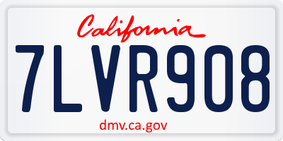 CA license plate 7LVR908