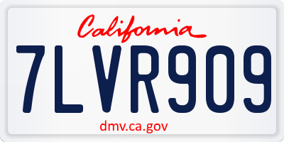 CA license plate 7LVR909