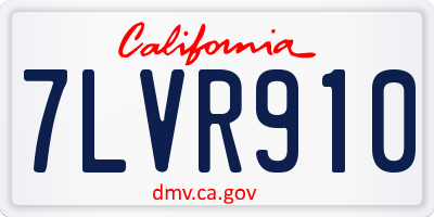 CA license plate 7LVR910