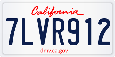 CA license plate 7LVR912