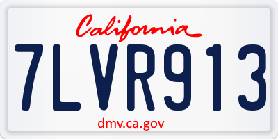 CA license plate 7LVR913