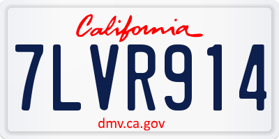 CA license plate 7LVR914