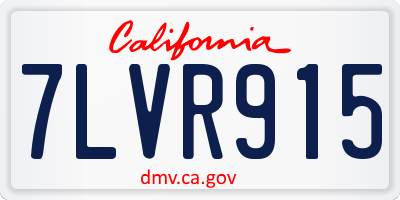 CA license plate 7LVR915
