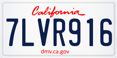CA license plate 7LVR916