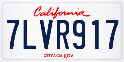 CA license plate 7LVR917