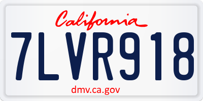 CA license plate 7LVR918