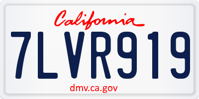 CA license plate 7LVR919