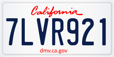CA license plate 7LVR921
