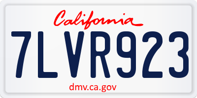 CA license plate 7LVR923