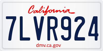 CA license plate 7LVR924
