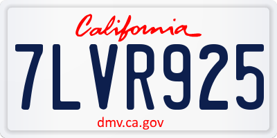 CA license plate 7LVR925