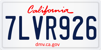 CA license plate 7LVR926