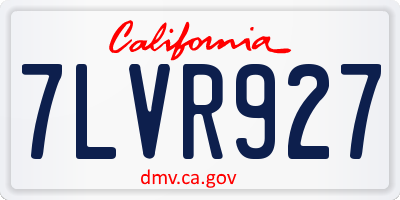 CA license plate 7LVR927