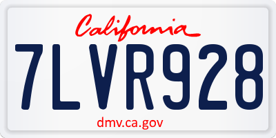 CA license plate 7LVR928